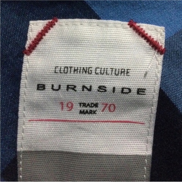 Burnside Blue And Black Checkered Button Down Shirt - Picture 3 of 6